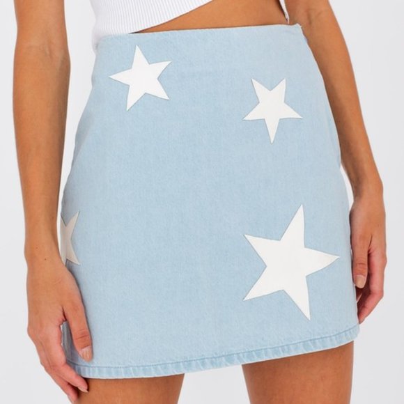 The Wild Clover Dresses & Skirts - 1 LEFT!! LUCKY STARS DENIM MINI SKIRT